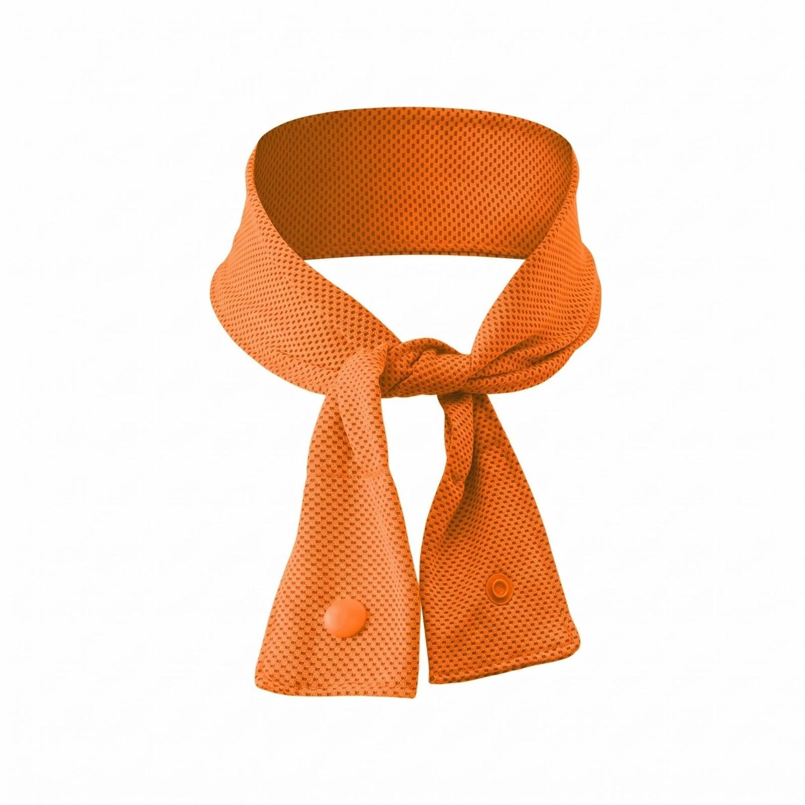 calandis Neck Cooling Scarf Perforated Mesh Cooling Scarf Textured Snap Button Neck Wrap for Athletes Orange-picture-16