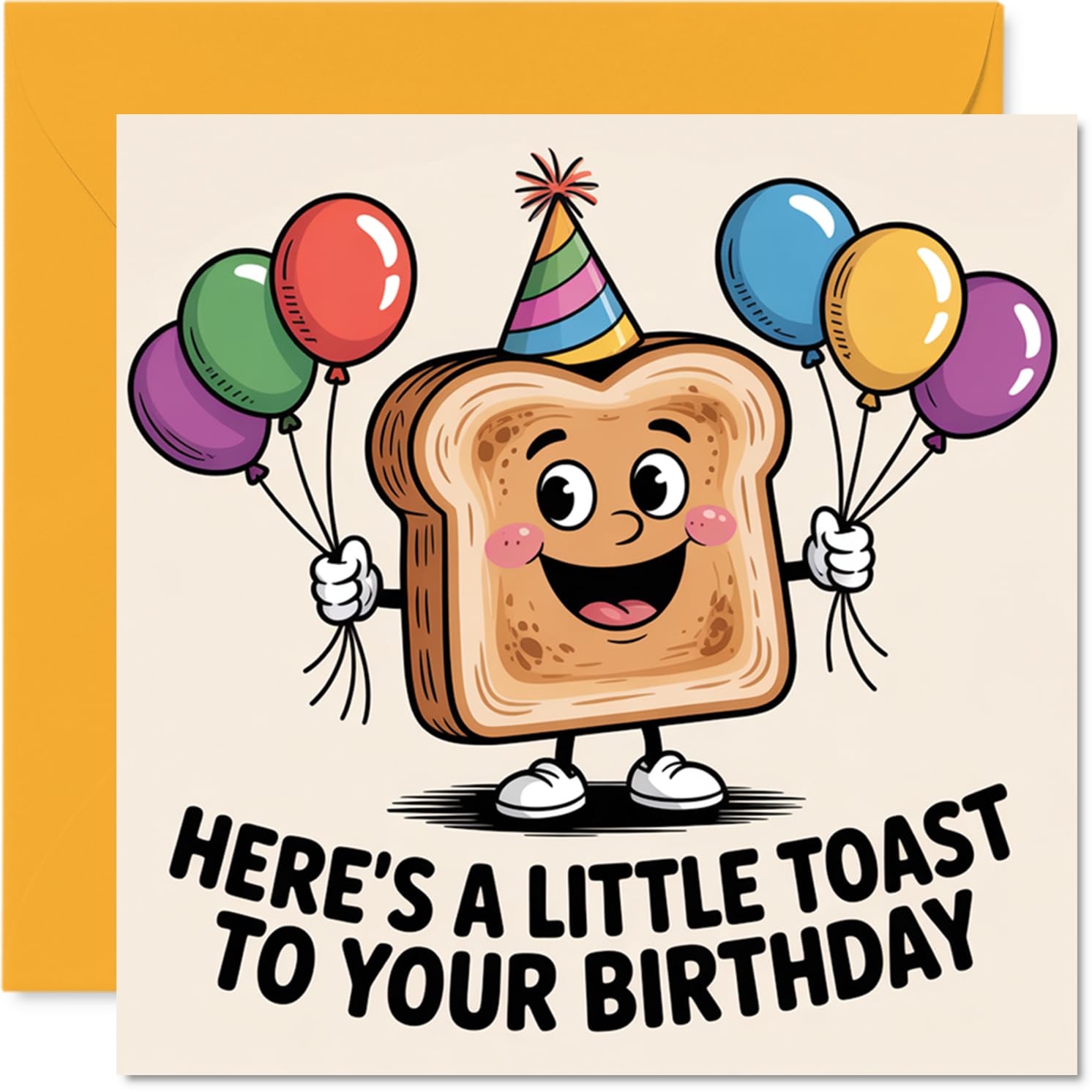 Birthday Card - A Little Toast To You - Happy Birthday Card for Family from Colleague Friends, 145mm A Little Toast To You Bday Greeting Cards