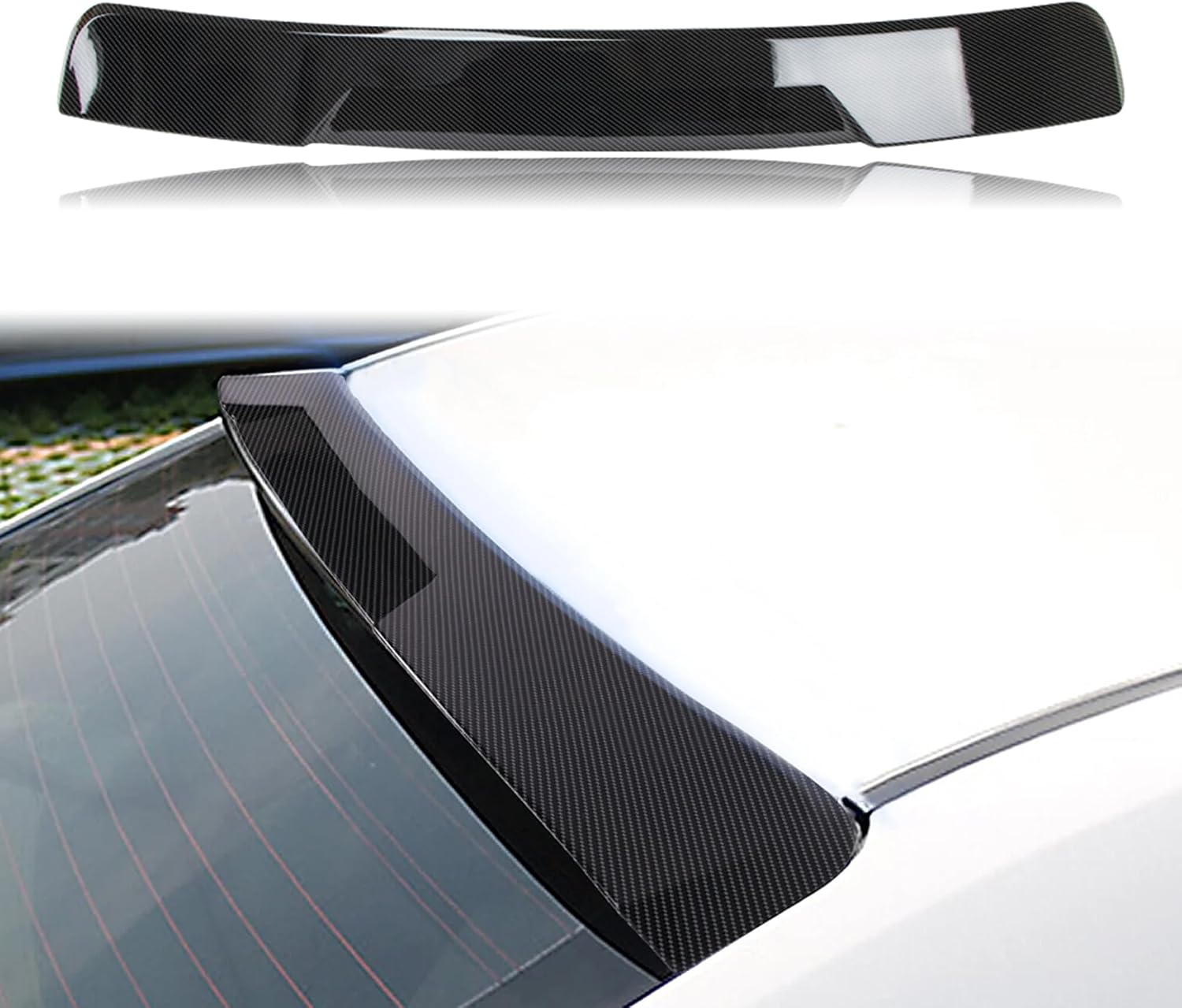 Roof Spoiler Compatible with 2020-2026 Toyota Corolla Sedan Rear Spoiler Wing, Carbon Fiber Look Rear Window Roof Spoiler