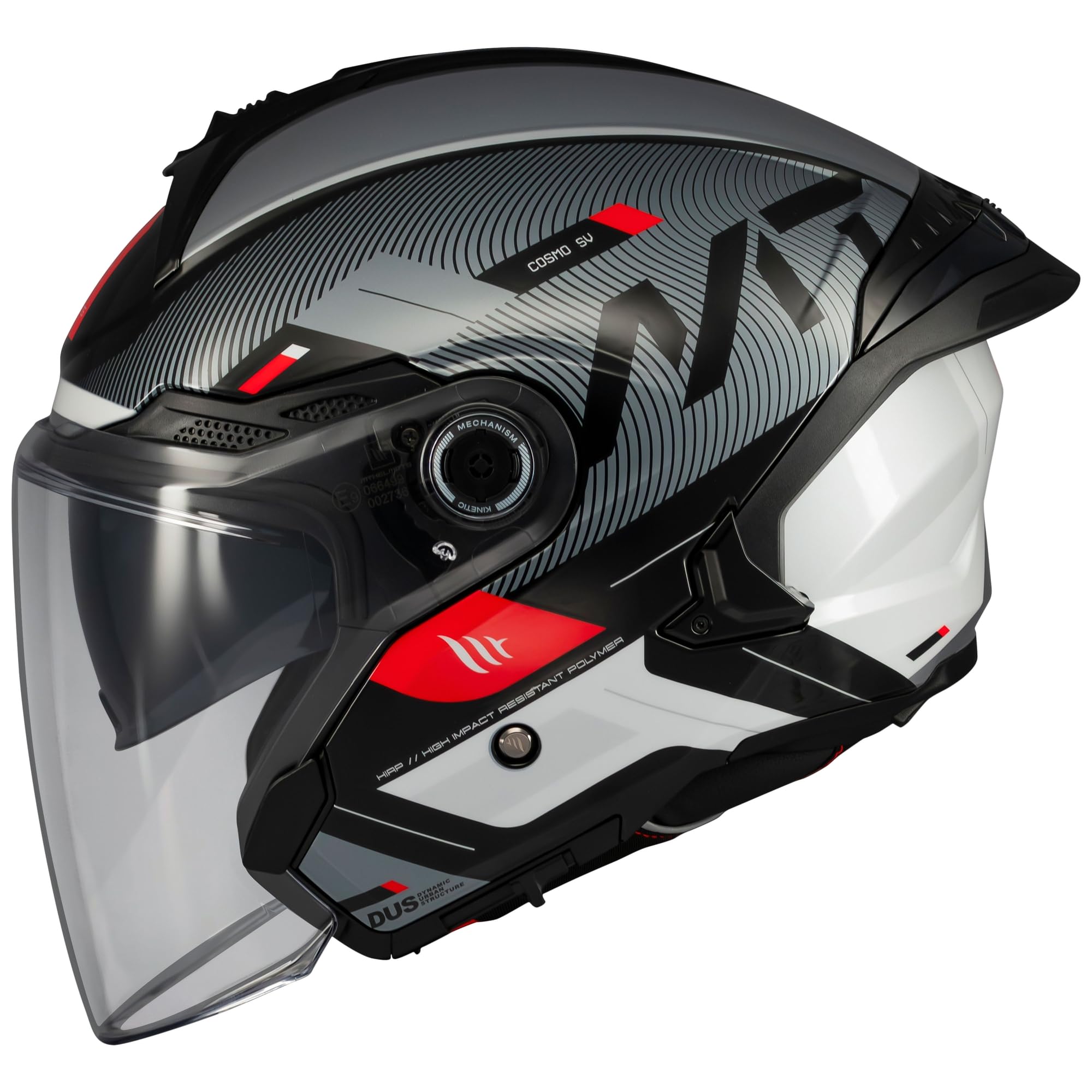 MT Helmets Cosmo SV - Casco Moto Jet Sport con visiera solare retrattile, schermo a rimozione rapida brevettato, interno lavabile e pronto per intercomunicatore UCS | Omologato ECE 22.06 & DOT