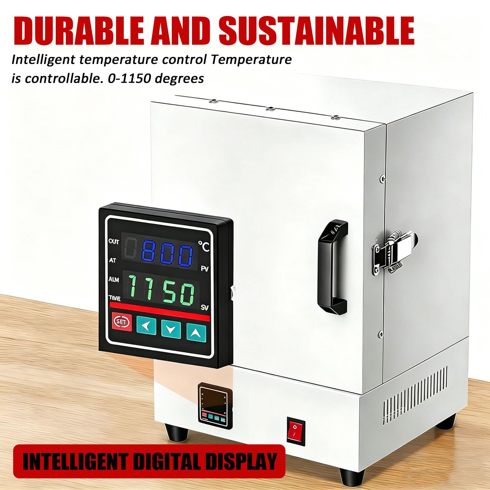 Elektryczny Piec do Ceramiki Domowej, Piec Muflowy do Topienia Metali 2000W, 1150°C/2102°F, z Kontrolerem do Biżuterii, Odlewania, Szkliwienia i Fusingu Szkła