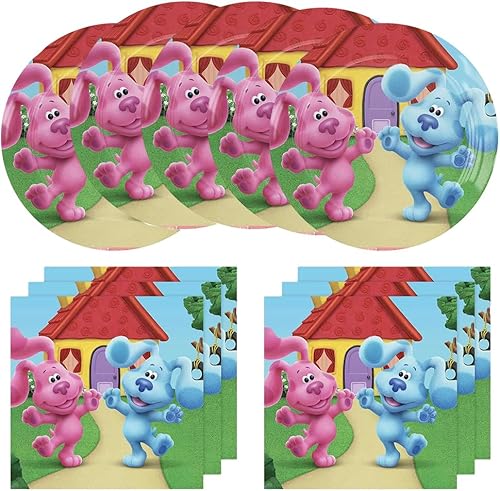 JOSWAY 40 suministros de fiesta, incluye 20 platos de postre, 20 servilletas, decoración de fiesta de niños y niñas, utilizado para decoración de