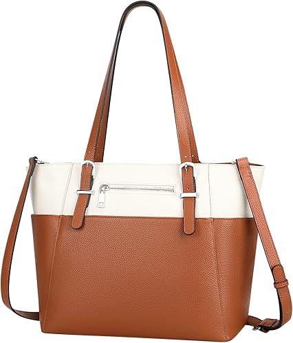 Over Earth Bolsos de cuero para mujer, bolso bandolera de cuero genuino con múltiples bolsillos