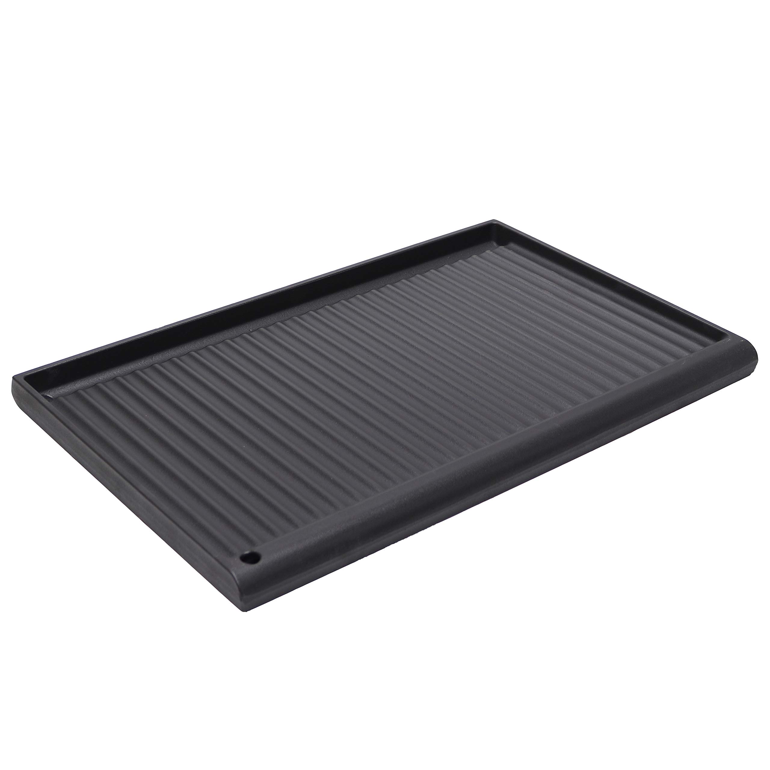 Fonderia Bongiovanni Piastra Barbecue in Ghisa Smaltata 59,5x38 cm, Bistecchiera Rettangolare, Griglia BBQ in Ghisa per Carne, Hamburger, Bistecche, Verdure, Cucina, Camino e Barbecue, Telaio 67x40 cm