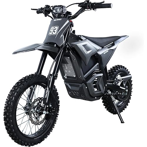 EM5 Electric Dirt Bike for Teens Adults, 2600W Motor, 35MPH Max Speed, 48V 21Ah Electric Motorcycle with Lights, 37 Mile Range,Dual Hydraulic Brakes, Dual Suspension, Carbon Fiber Style