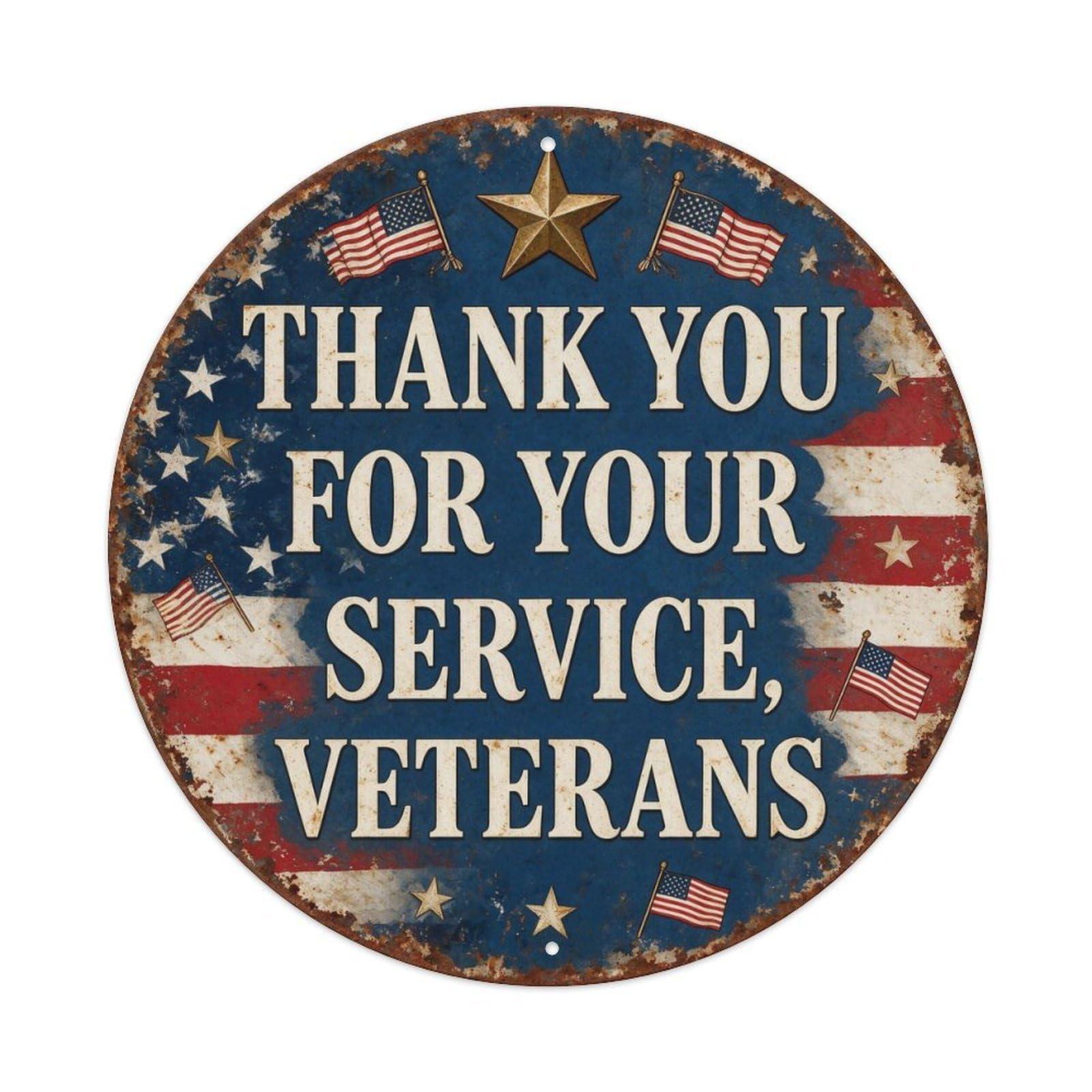 Thank You For Your Service, Veterans Metal Tin Sign Plaque