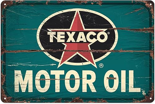 Cartel de metal con diseño de estrella vintage de aceite de motor, decoración de estación de servicio retro, decoración estética de habitación para