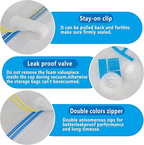 Miniatura 8 de Hibag Bolsas de almacenamiento al vacío bolsas de almacenamiento con sellado al vacío paquete de 30 bolsas selladoras para ropa ropa ropa de cama
