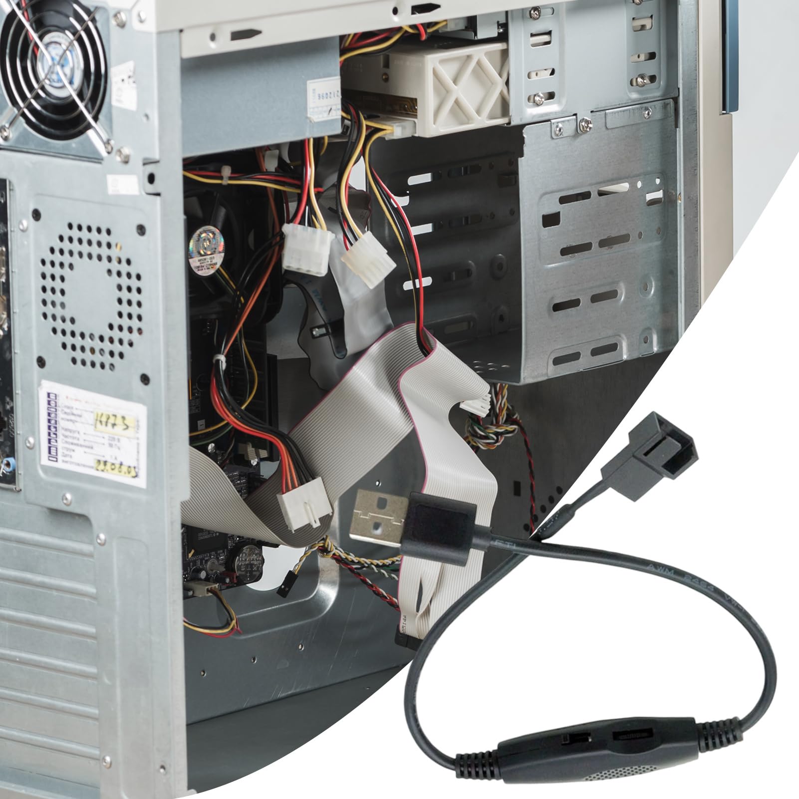Kontroler Wentylatora USB,Konwerter USB PWM 3/4-pin | Regulator Prędkości Obrotów Wentylatora - Przeznaczony do użytku w komputerach stacjonarnych urządzeniach elektronicznych systemach
