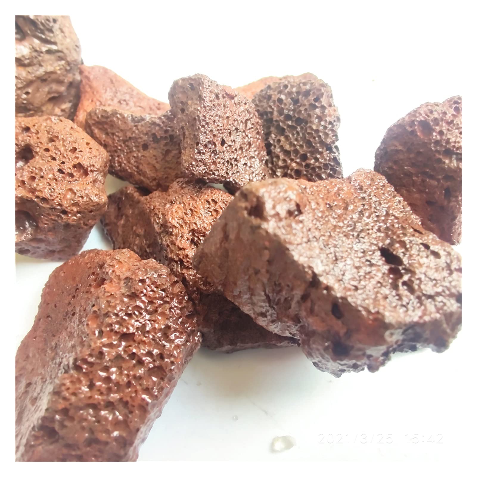 Piedra de Filtro de Roca volcánica roja Negra en Bruto de Cristal Medio Ambiente acuático ecológico pecera Acuario Piedra Decorativa decoración del hogar (4,5-8cm)