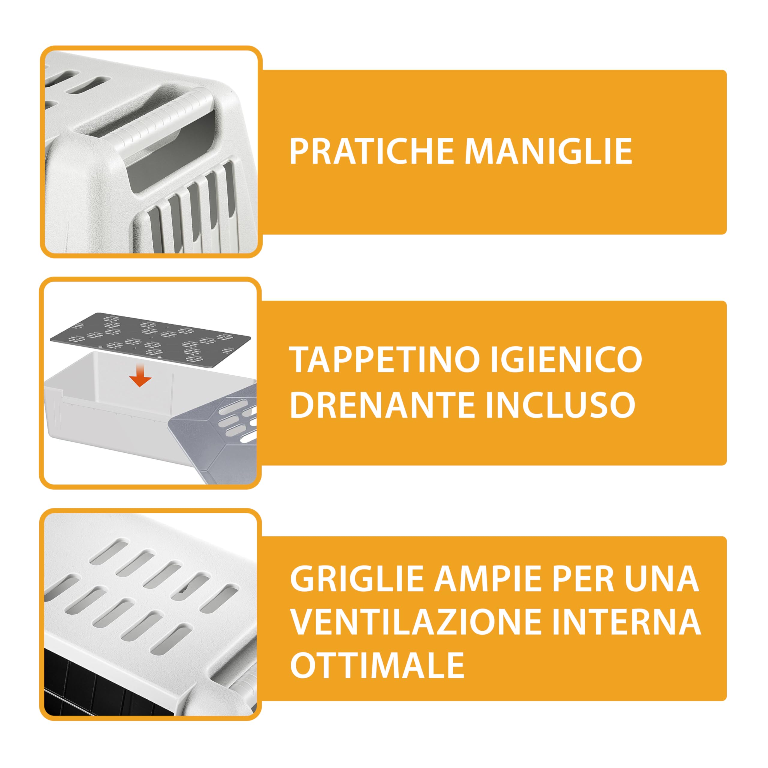 Ferplast ATLAS CAR MINI Trasportino per Cani da Auto con Tappeto Drenante, Maniglie, Griglia Ventilazione, Doppia Apertura Scorrevole con Chiusura Sicura, Max 10 kg, 72 x 41 x h 51 cm