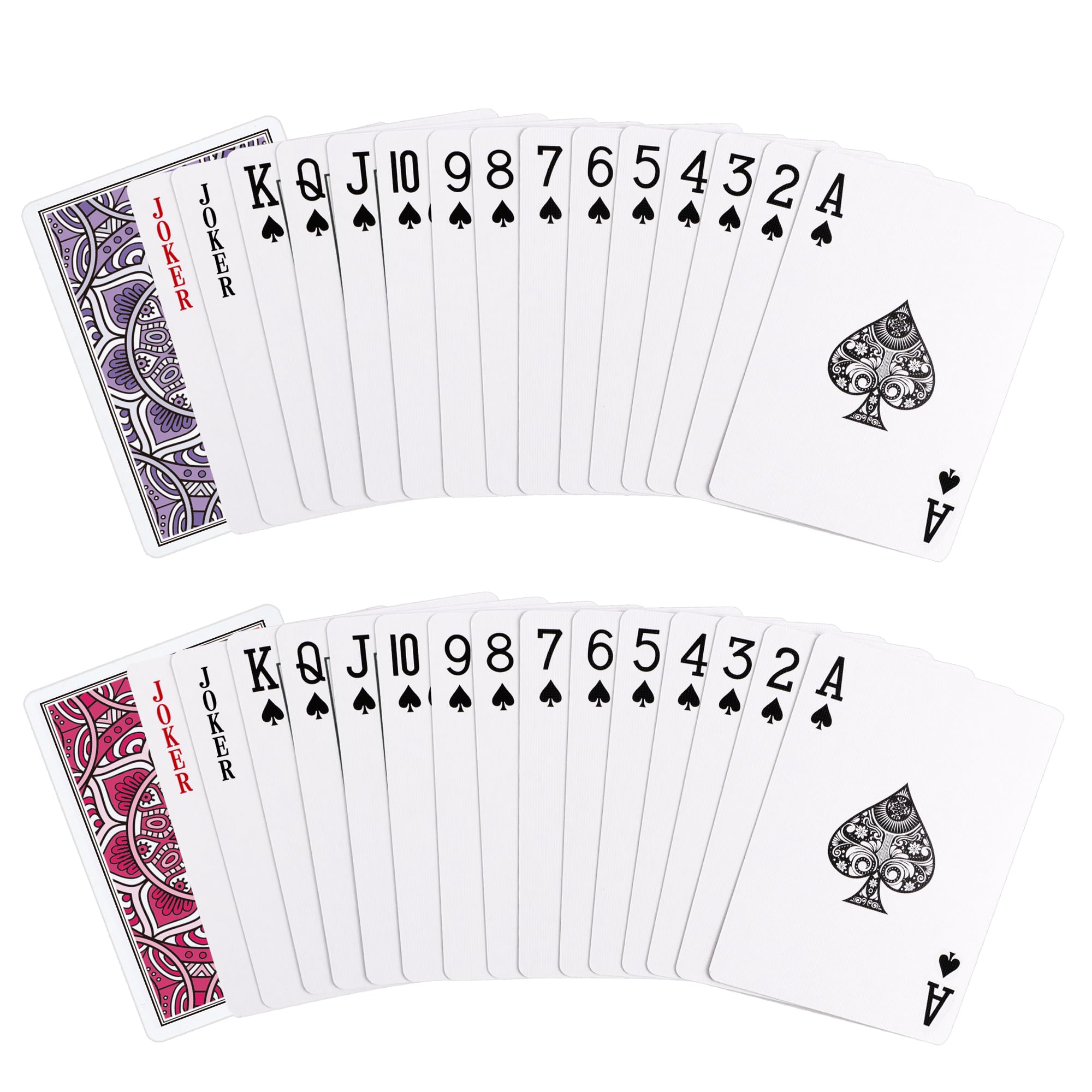 Aomaic Playing Cards 2 Decks of Cards Standard Index Pack of Cards Deck Poker Cards Multipack for Adults Easy Shuffle Unique Design for Card Game Pinochle Bridge Cartas - Image 2