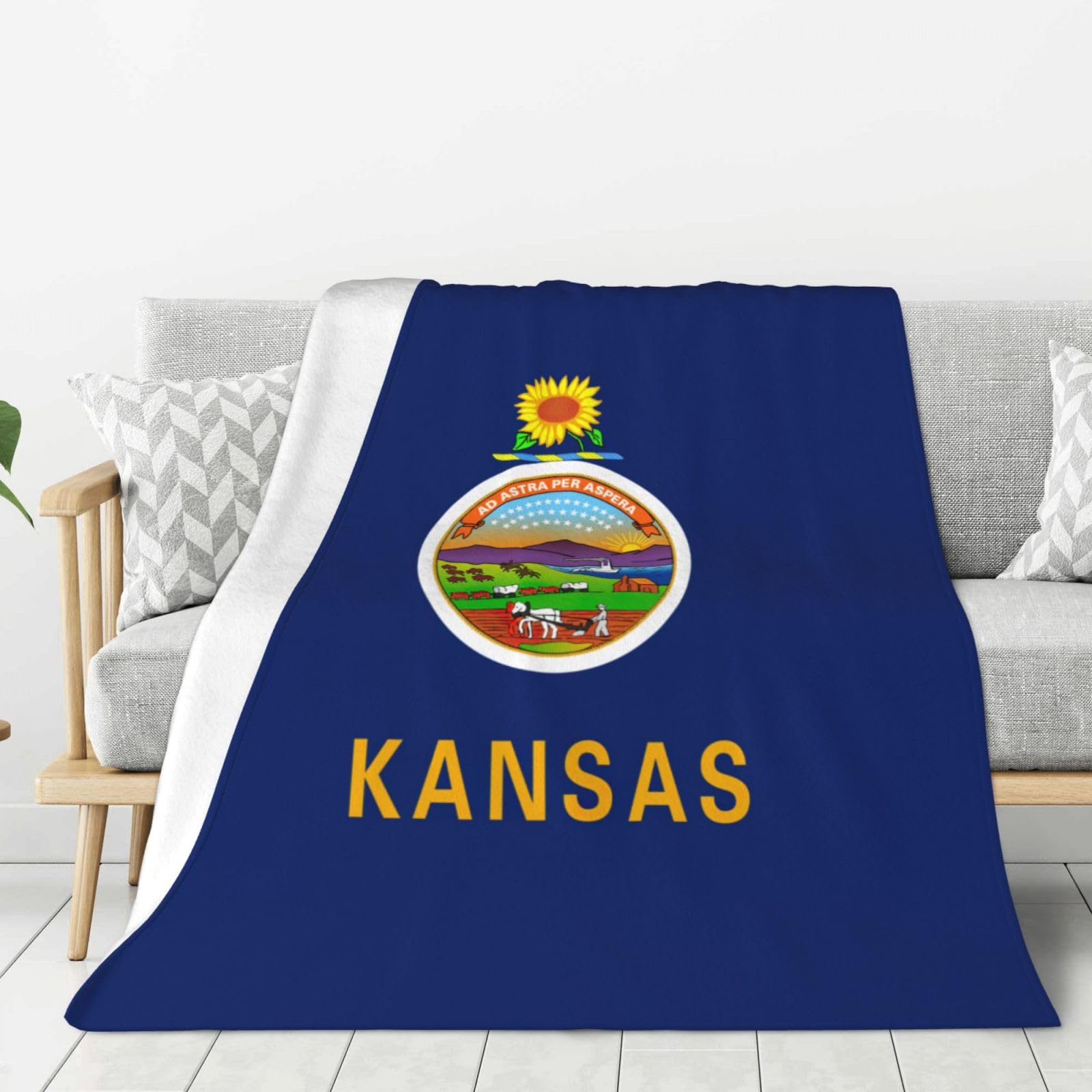 Couverture flanelle Kansas super douce plaid chaud canapé lit camping