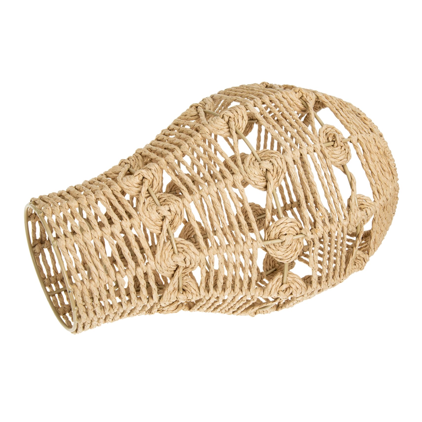 jojofuny 2pcs Paper Rope Lampshade Ceiling Light Cover Woven Lamp Cover Woven Light Shade Wicker Pendant Lamp Shade Rattan Lamp Shade for Pendant Lights Seagrass Lamp Shade Basket Table