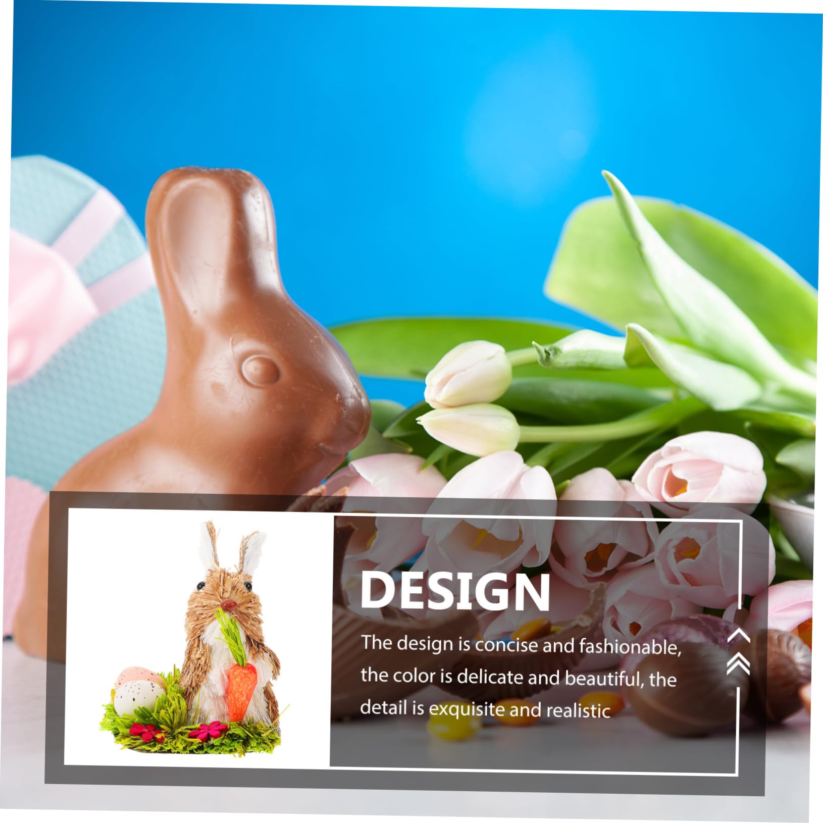 ABOOFAN 4 Pz coniglietto di paglia arredamento della tavola statua del coniglio di pasqua decorazioni casa easter bunny decorazione casa Home decor statuina di coniglietto domestico Regalo