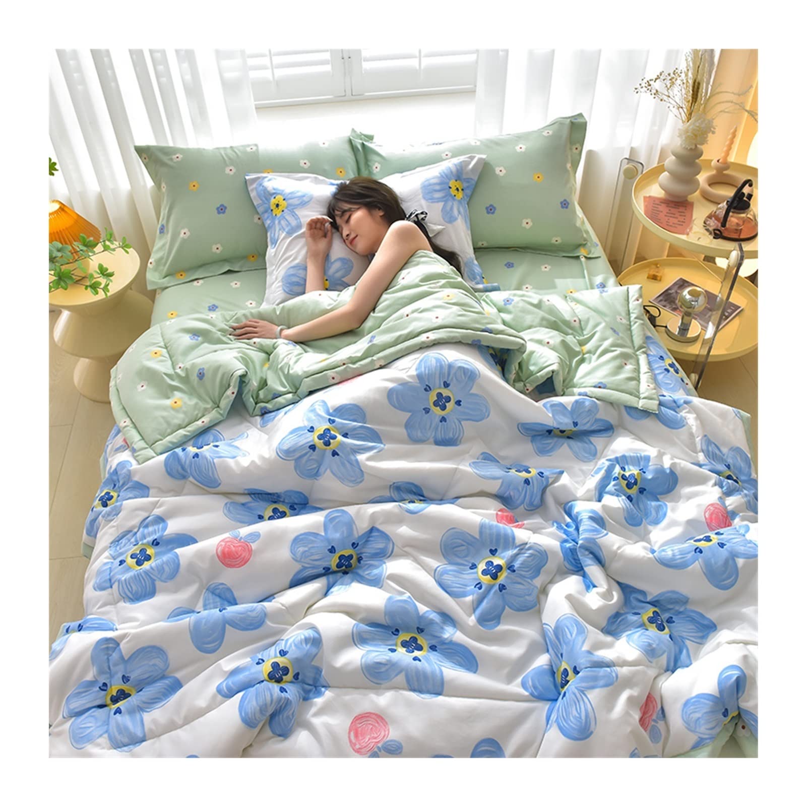 DUBTEDHOU Summer Blanket Lightweight Cooling Blanket Air Condition Summer Quilt Multicolor Multiple Sizes(A1,Quilt-100X150CM)
