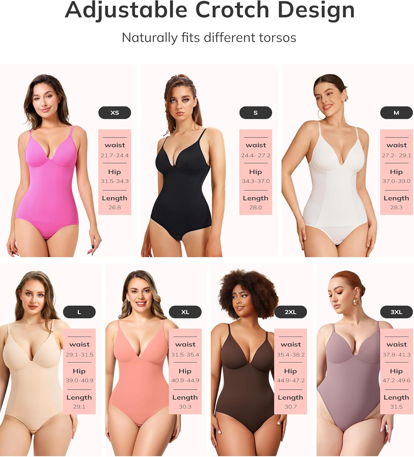 LODAY Shapewear Bodysuits for Women Deep V Neck Body Suit with Built in Bra - Image 6
