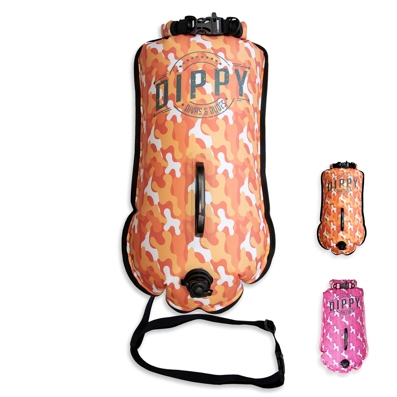 DIPPY Tow Floats for Open Water Swimming | 28L Open Water Swimming Float | Swimming Buoy | Wild Swimming Float | Waterproof Swim Buoy Tow Float Dry Bag | Cold Water Swimming Accessories