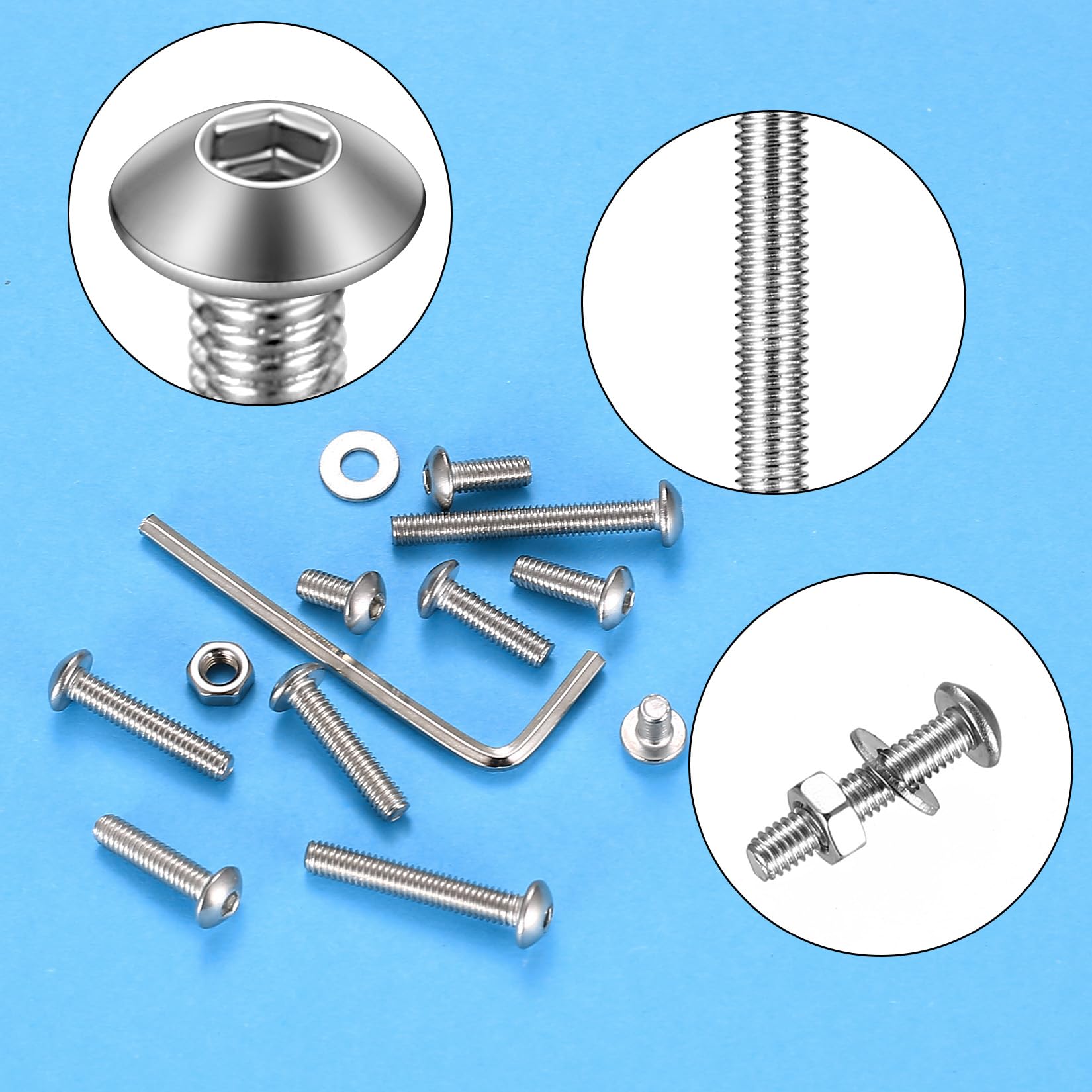 Kit 600 Pezzi Viti M4 – Testa Padella, Bulloni, Dadi E Rondelle – Vwoqiy