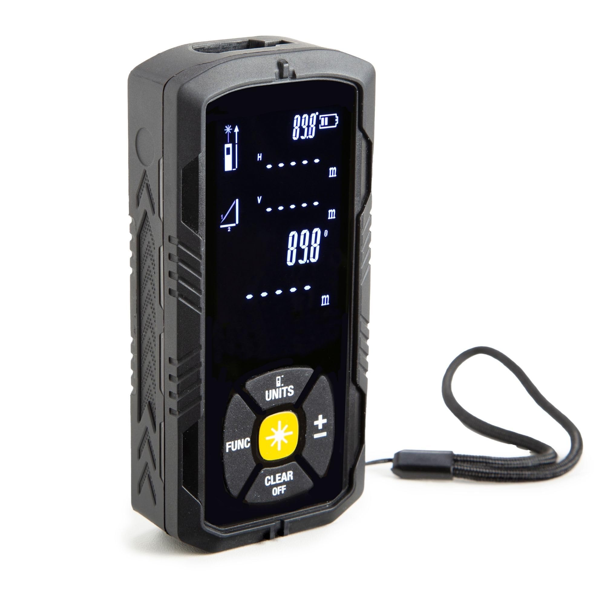 Velleman Medidor láser de distancias 50m, medición precisa para construcción e Interiores, medidor Digital, IP54, medición Continua de Volumen y área, función Pitágoras, batería de Larga duración,