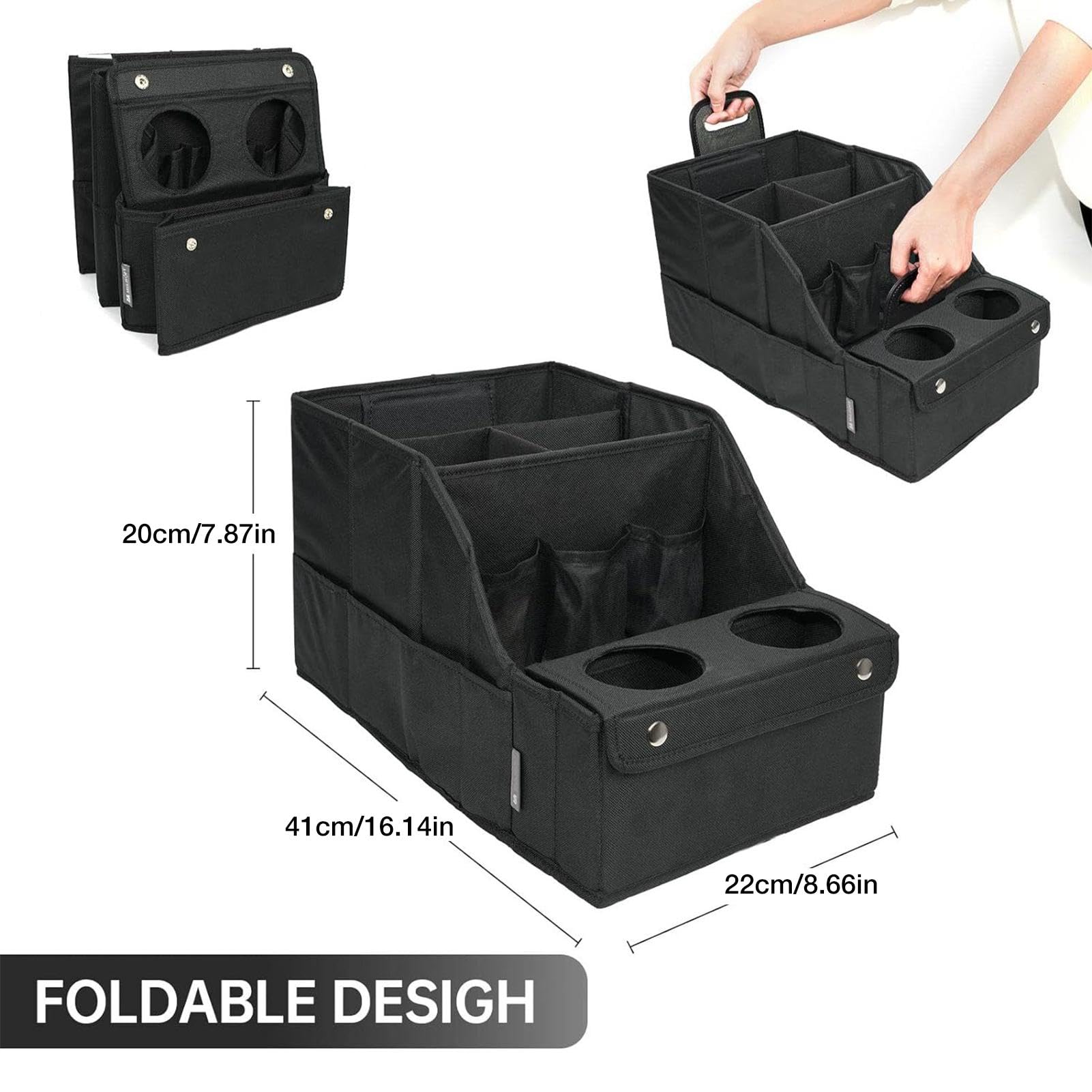Generisch Organizer per sedili posteriori, organizer per auto con | scomparti multipli | Organizer per sedili auto con 4 scomparti e 2 portabevande per bambini in viaggio