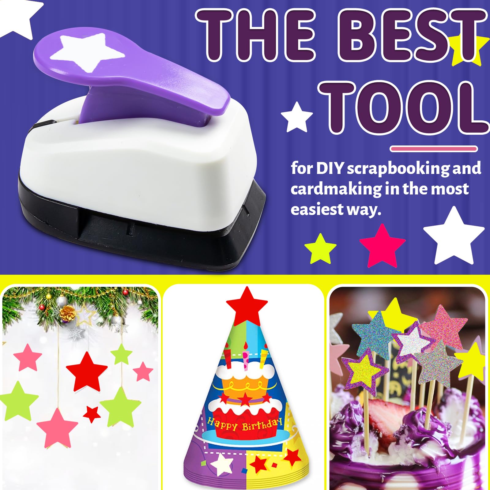 Amazon.co.jp: スターペーパーパンチ 3/8インチ 1インチ 5/8インチ 星