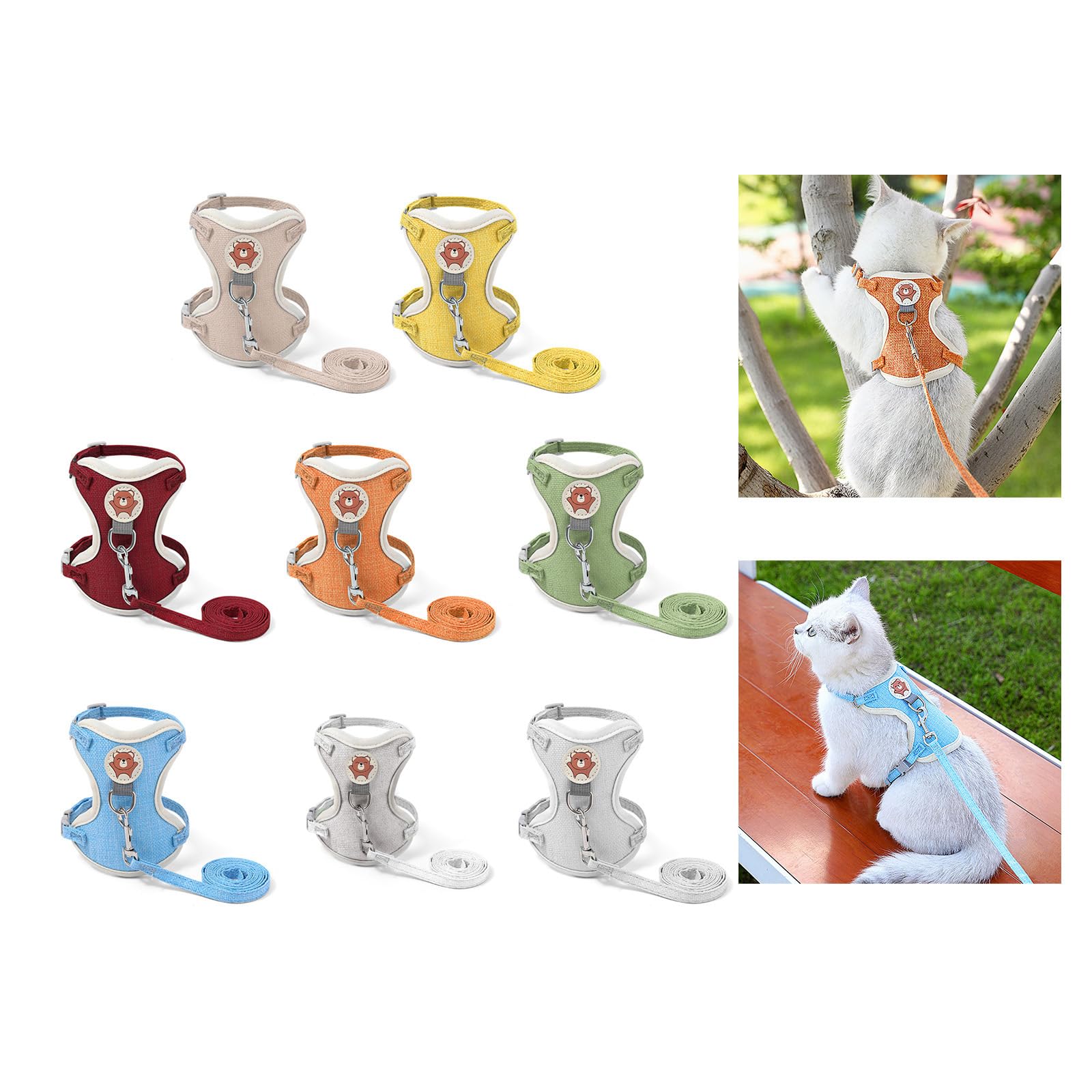 YOUNAFEN Cat Chest Back Harness Leash Adjustable Length Pet Traction Cat Dog Traction Rope Collar Cat Supplies Pet Harness Belt