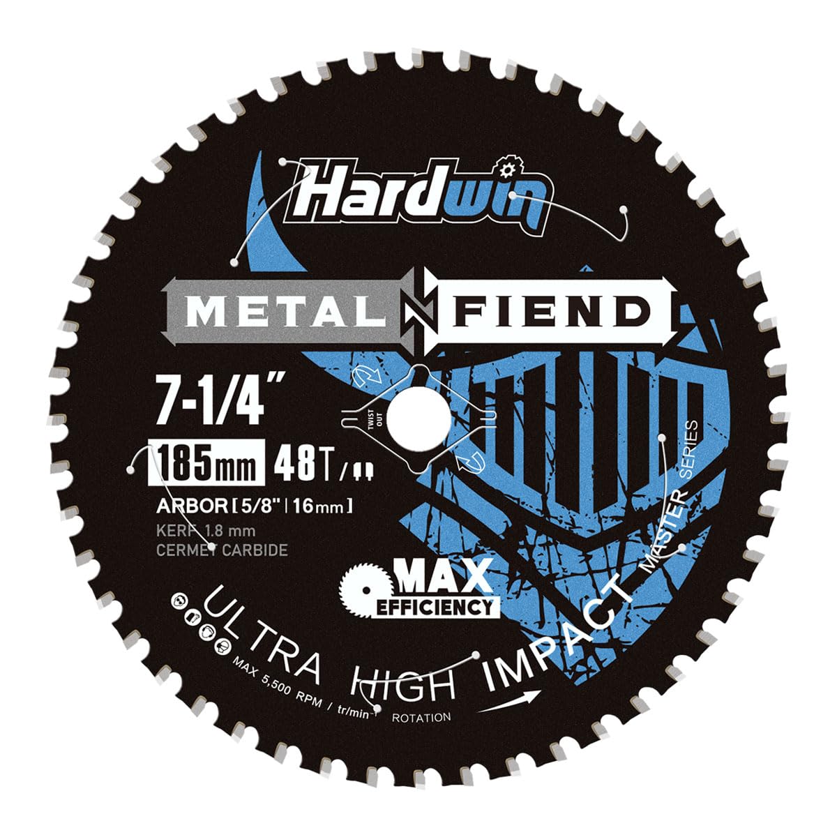 Hoja de sierra circular de carburo de cerámica 48T de 7-1/4 pulgadas, eje de 5/8 pulgadas, diseño ATB para corte de metal y acero inoxidable, hoja de repuesto profesional