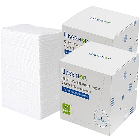 UCLEAN Dry Mop Refills Sweeper Disposable Dusting Cloths Dry Sweeping Refills Dry Duster Cloths Mop Pads Floor Cloth Refills Electrostatic Cloths 160 Count 7.9 ?x11.6 ?