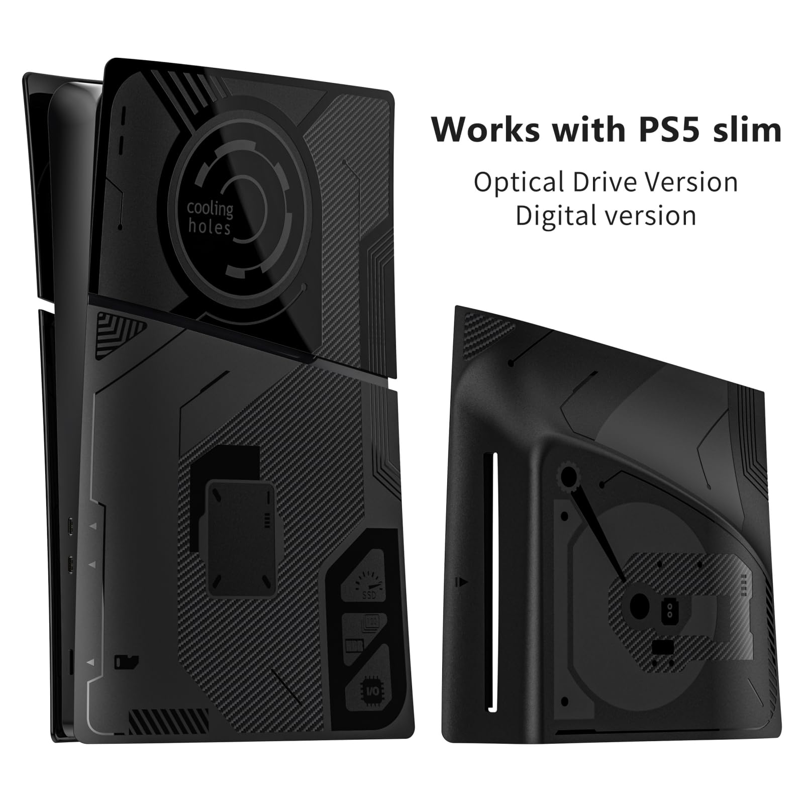 Cubierta de placas 5 en 1 versión delgada para consola PS5 Disc y edición digital, paneles de carcasa compatibles con PlayStation 5, accesorios delgados, placas frontales protectoras de repuesto