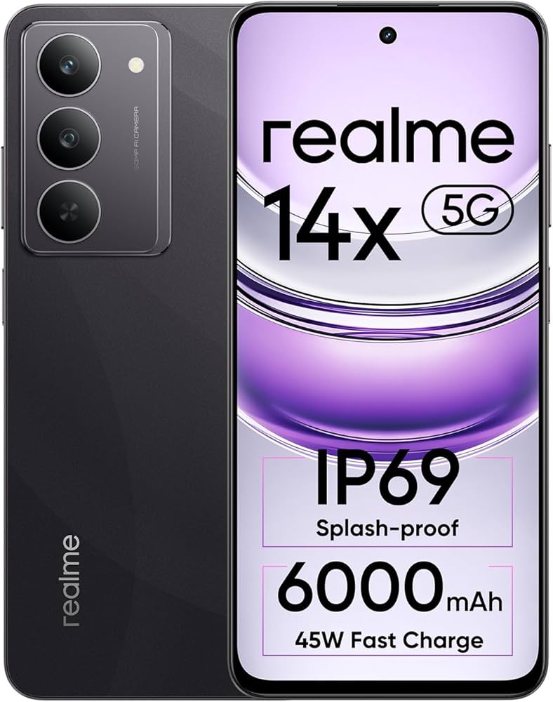 スマートフォン本体 realme 14x 6GB 128GB realme 14x 5G Smartphone 6+128GB Crystal Black6,67-inch
