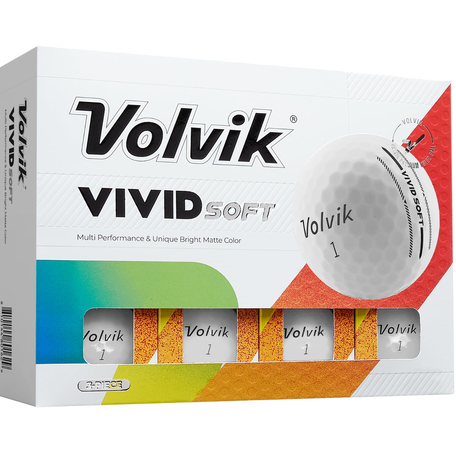 Volvik Vivid Soft Golf Balls (One Dozen) (White)