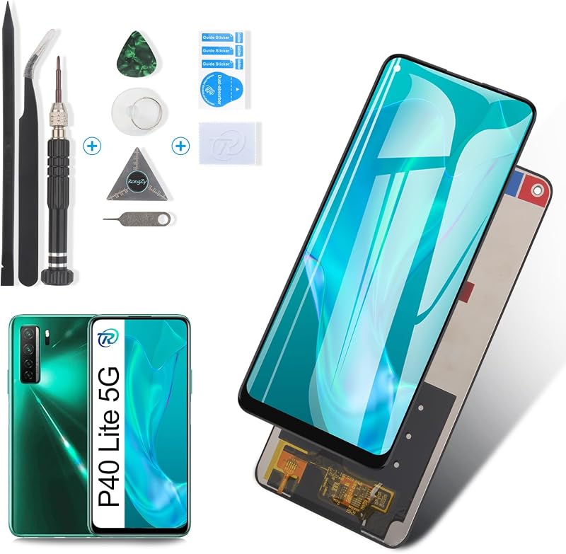 RongZy Huawei P40 Lite 5G LCD Kijelző Csere - Fekete Érintőképernyős Digitalizáló Panel Szerelőkészlettel - Mobiltelefon Alkatrész