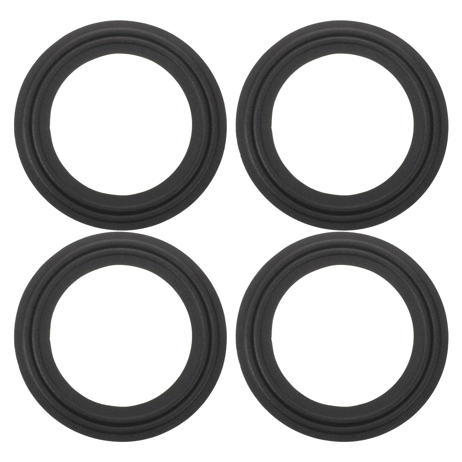 4pcs 6.5 Inch Dual Ring Fabric Speaker Edge Surround Repair Kit, Speaker Cone Replacement Gasket Rings for Car and Home Audio Bass Drivers, Loudspeaker Surround Resurfacing