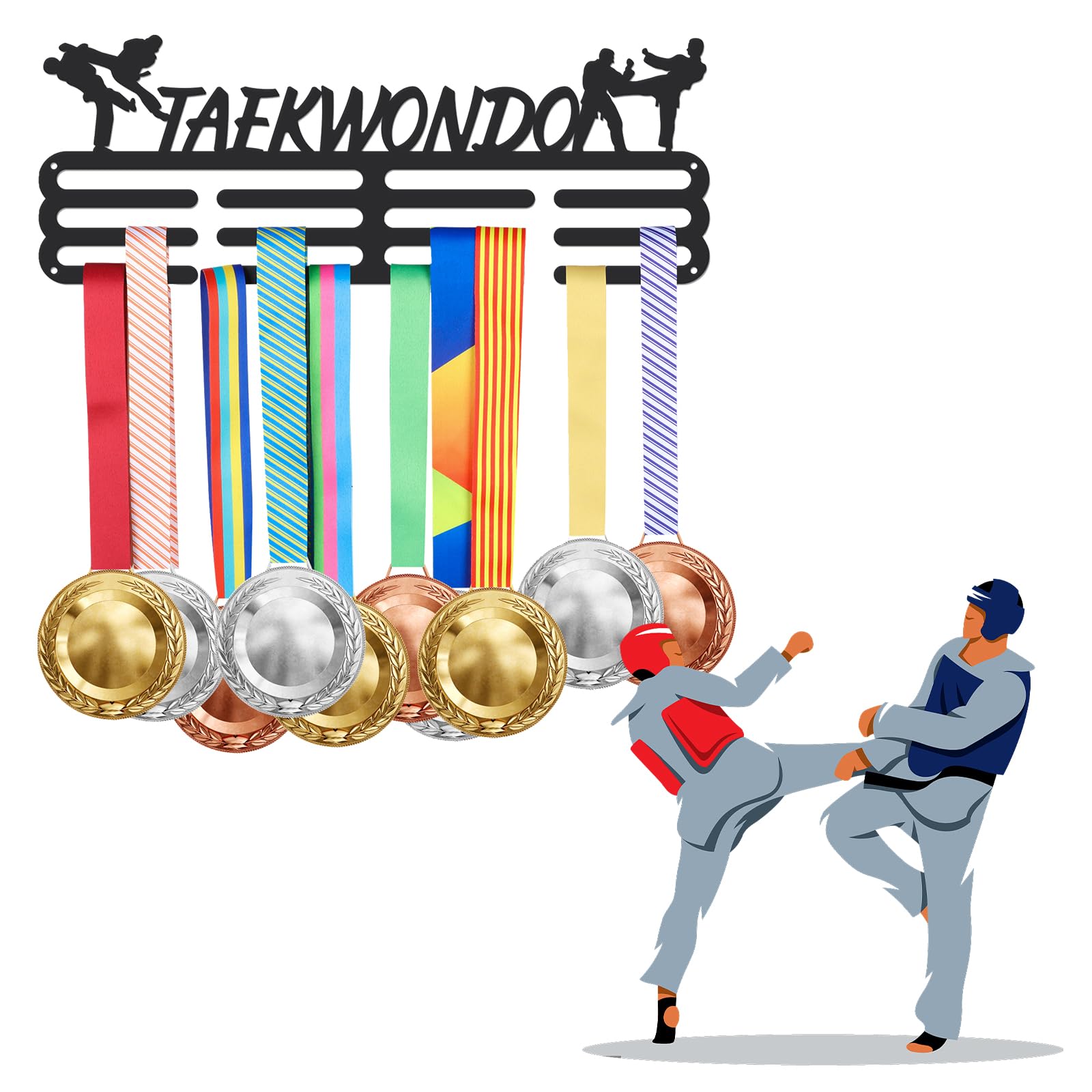 SUPERDANT Medallero Taekwondo Colgador de Medallas Personalizado Regalos para Deportistas
