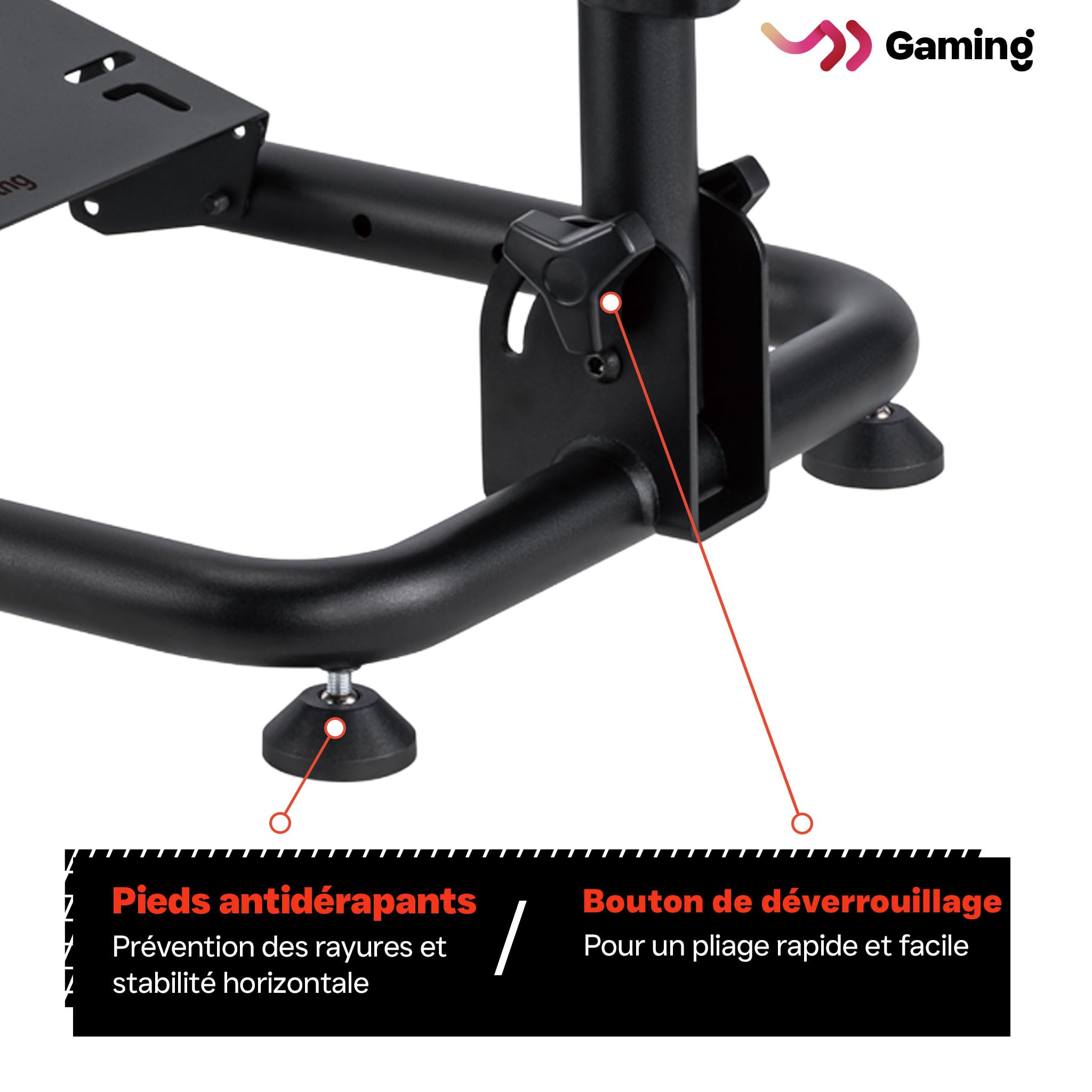 VDD Gaming - Support pour volant - support standard pour volant de course - cockpit de course - noir