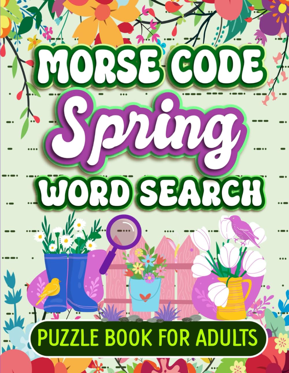 Morse Code Spring Word Search Puzzle Book For Adults