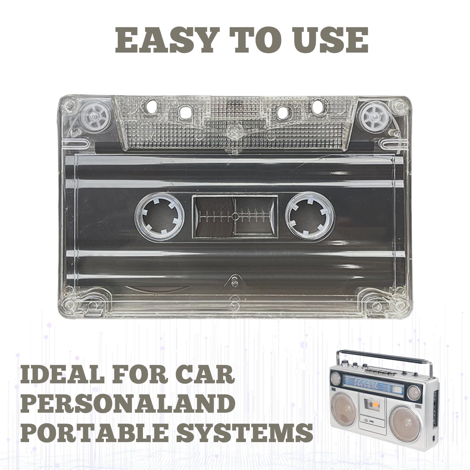 Cassette Audio Musicassette Vergini: 5 Scatola 60 Minuti Audiocassette Vergini, Cassette Audio Vuote, Trasparente in Plastica Cassette Audio per Conferenze, Seminari, Registrazione Quotidiana