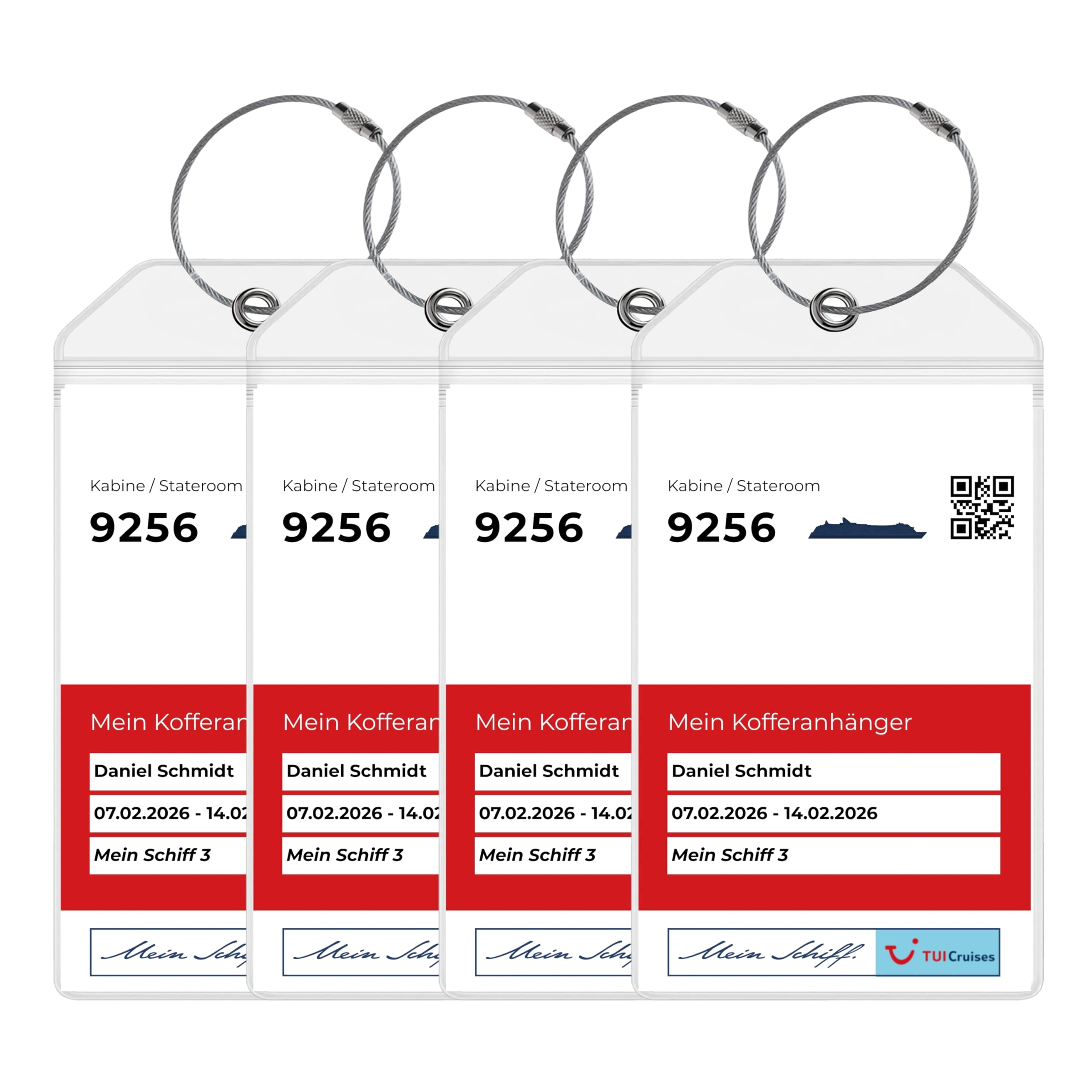 My Ship Luggage Tag [Pack of 4] - Waterproof & Robust Transparent PVC - Luggage Tags for My Ship Cruises 2026, 2027, 2028 - Cruise Accessories-image-49