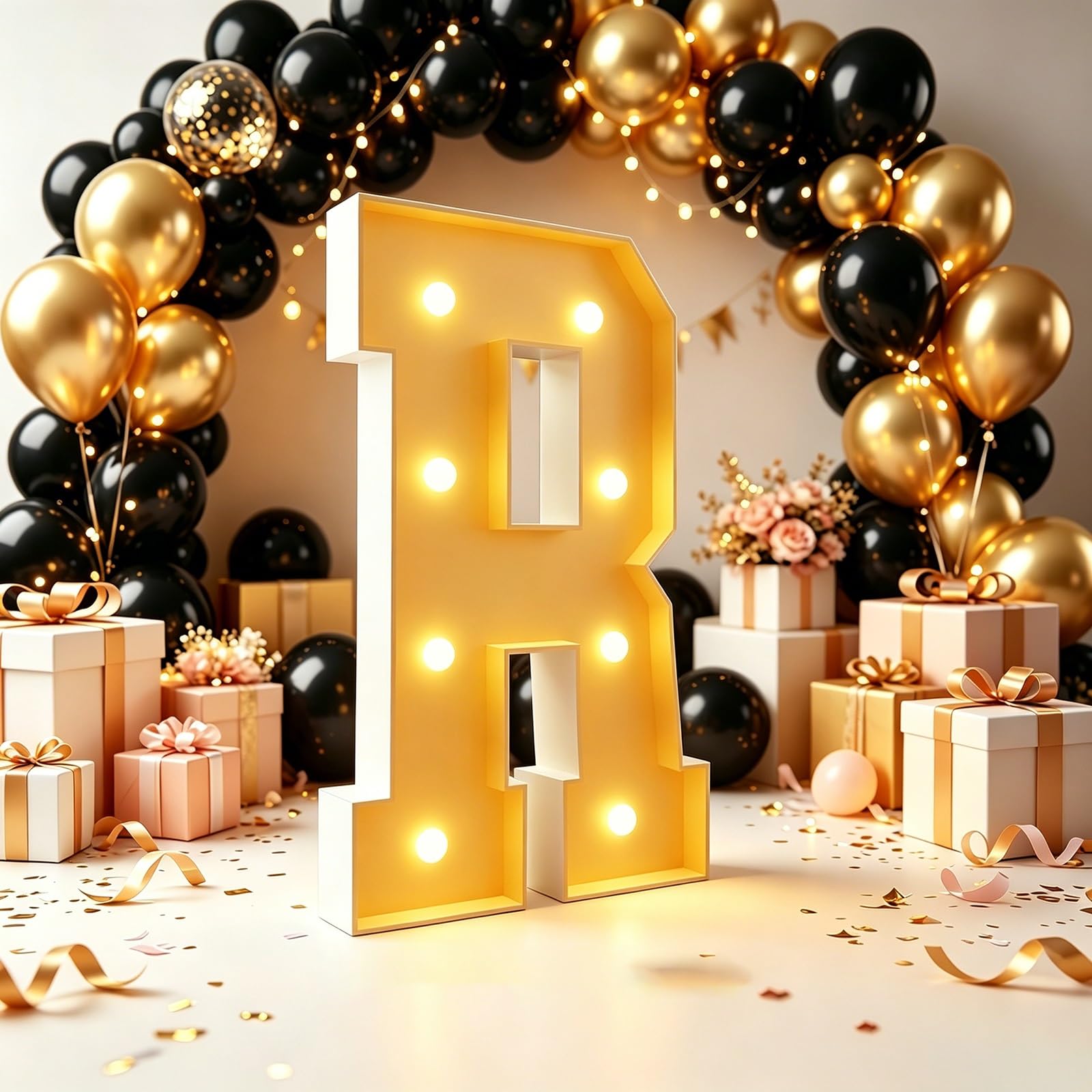 Marquee Letters, Giant LED Light Up Letter(Letter R,70cm(2.3FT))