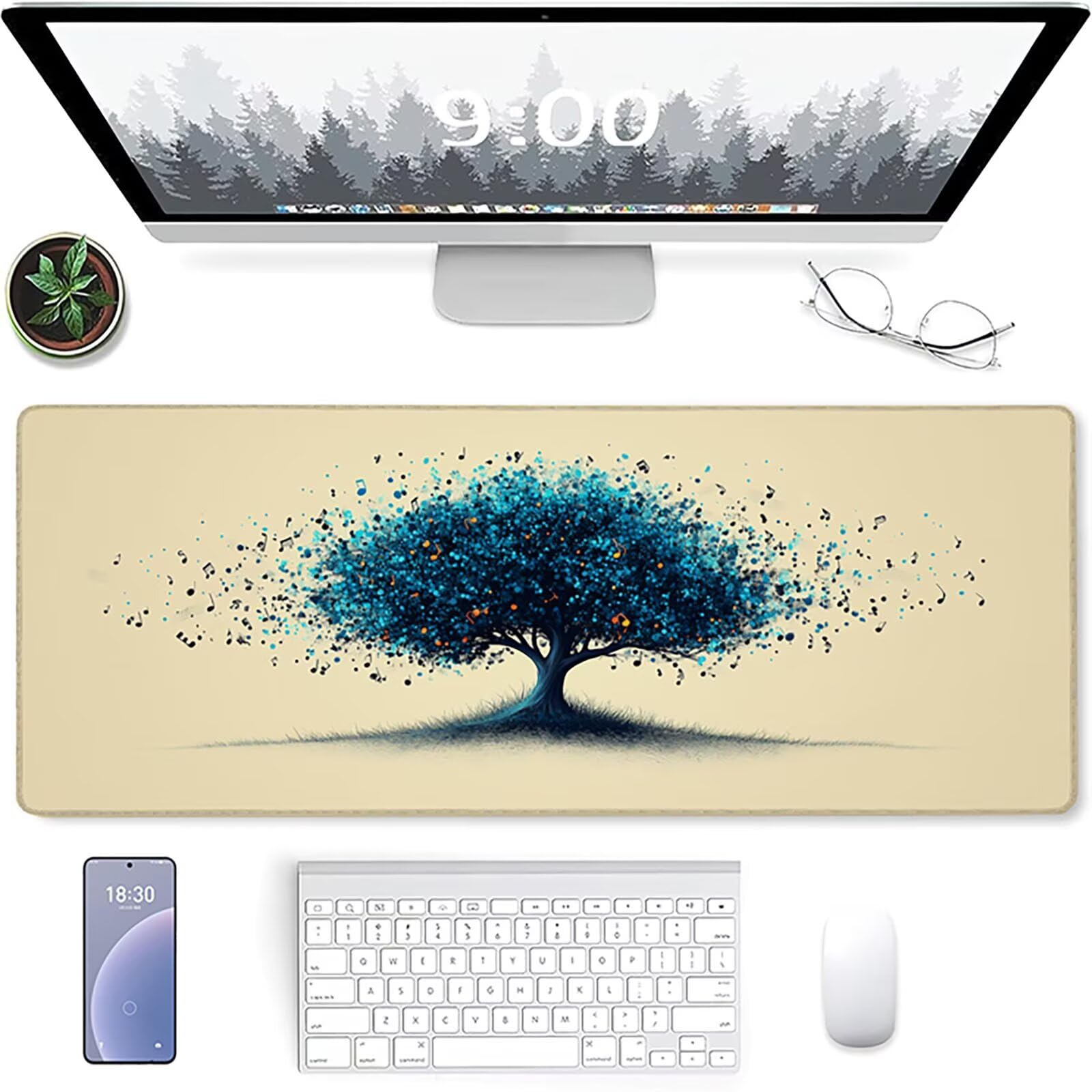 Niebieska podkładka pod mysz XXL 1200x600x3mm, podkładka pod mysz do gier, ulepszona dokładność i prędkość, wodoodporna podkładka na biurko dla graczy akcesoria do gier PC 7-5869