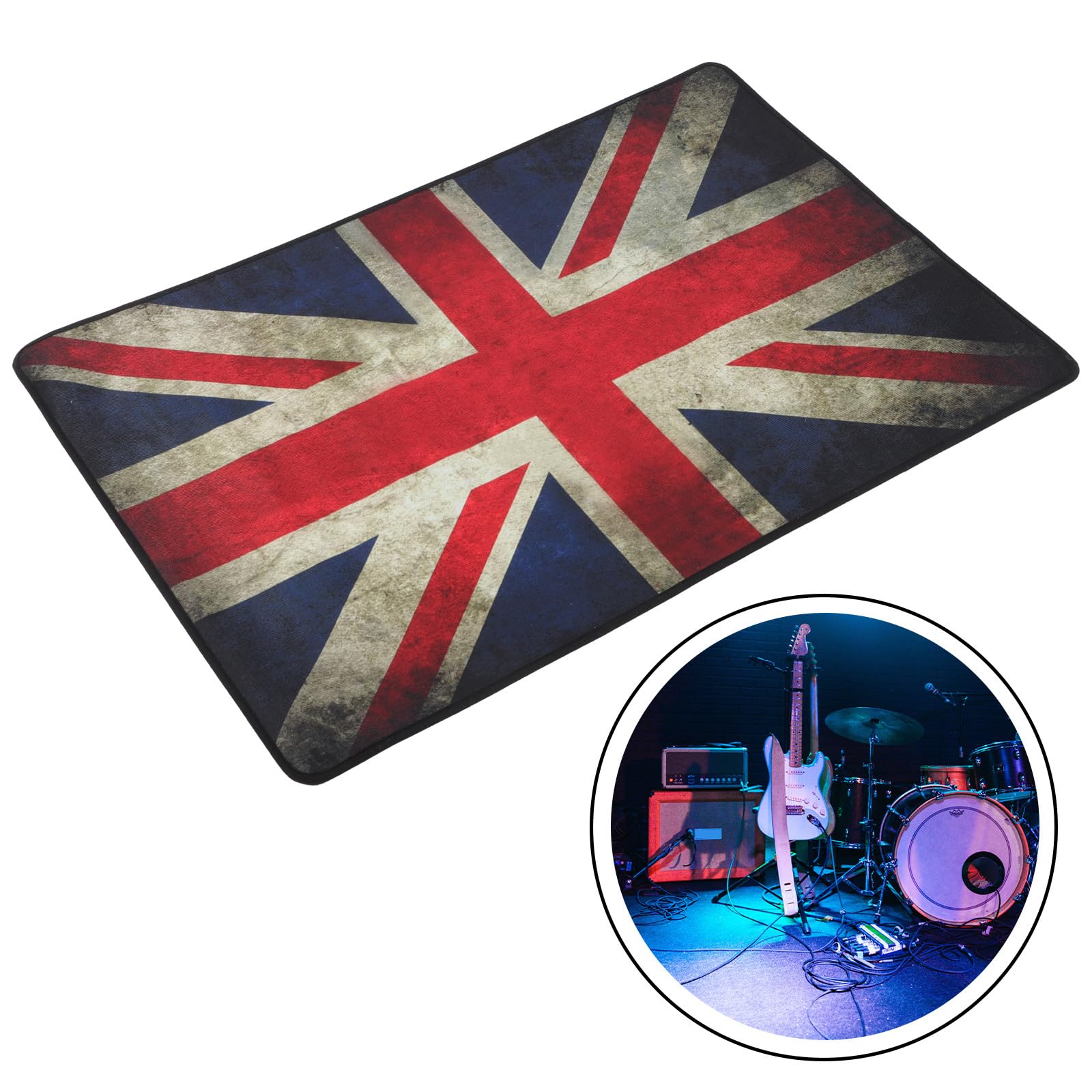 Tappeto Funzione Fonoassorbente per Batteria Acustica in Poliestere per Stabilizzare e Antiscivolo e Ridurre Rumore Drum Set in Soggiorno