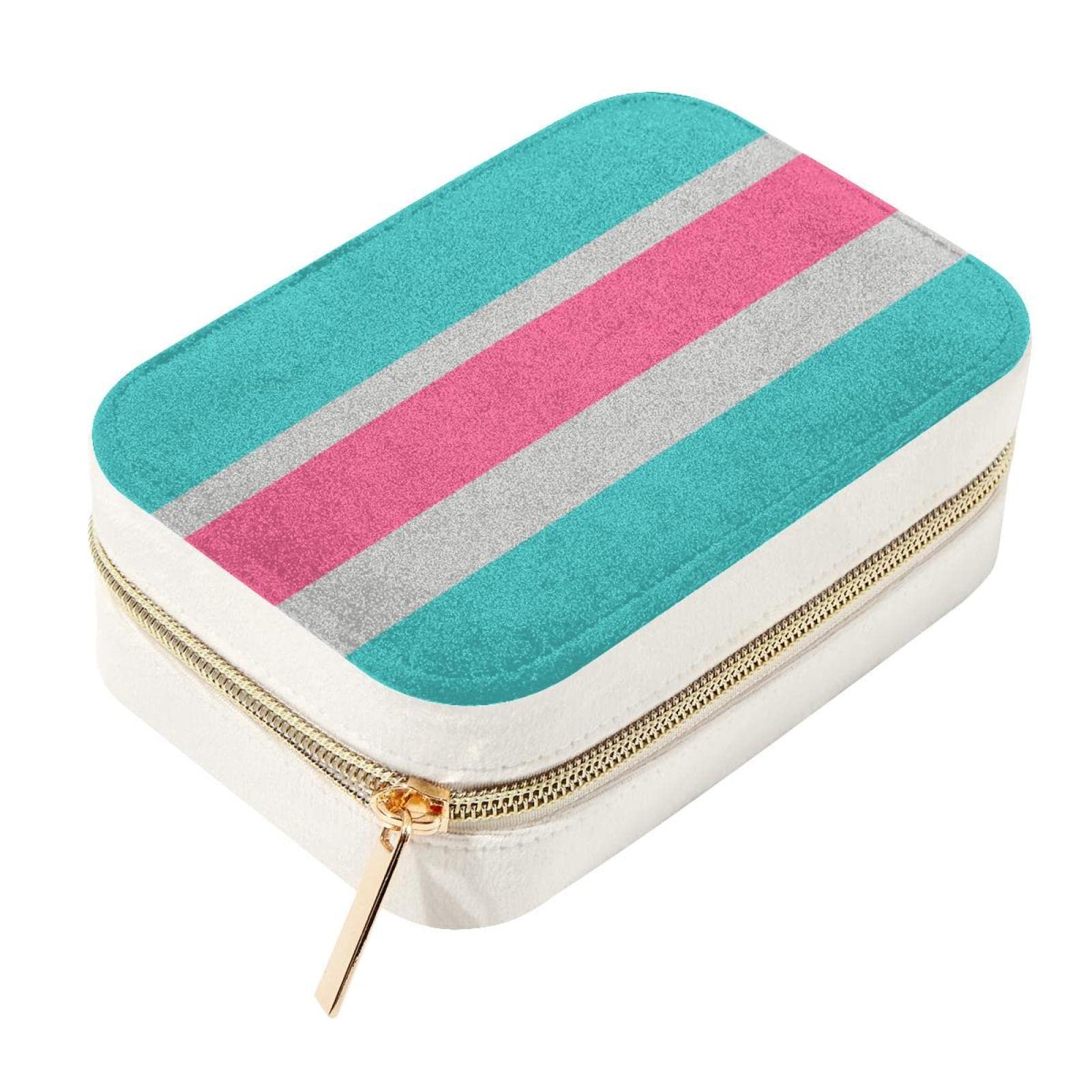 Boîte à bijoux de voyage en velours compacte et zippée