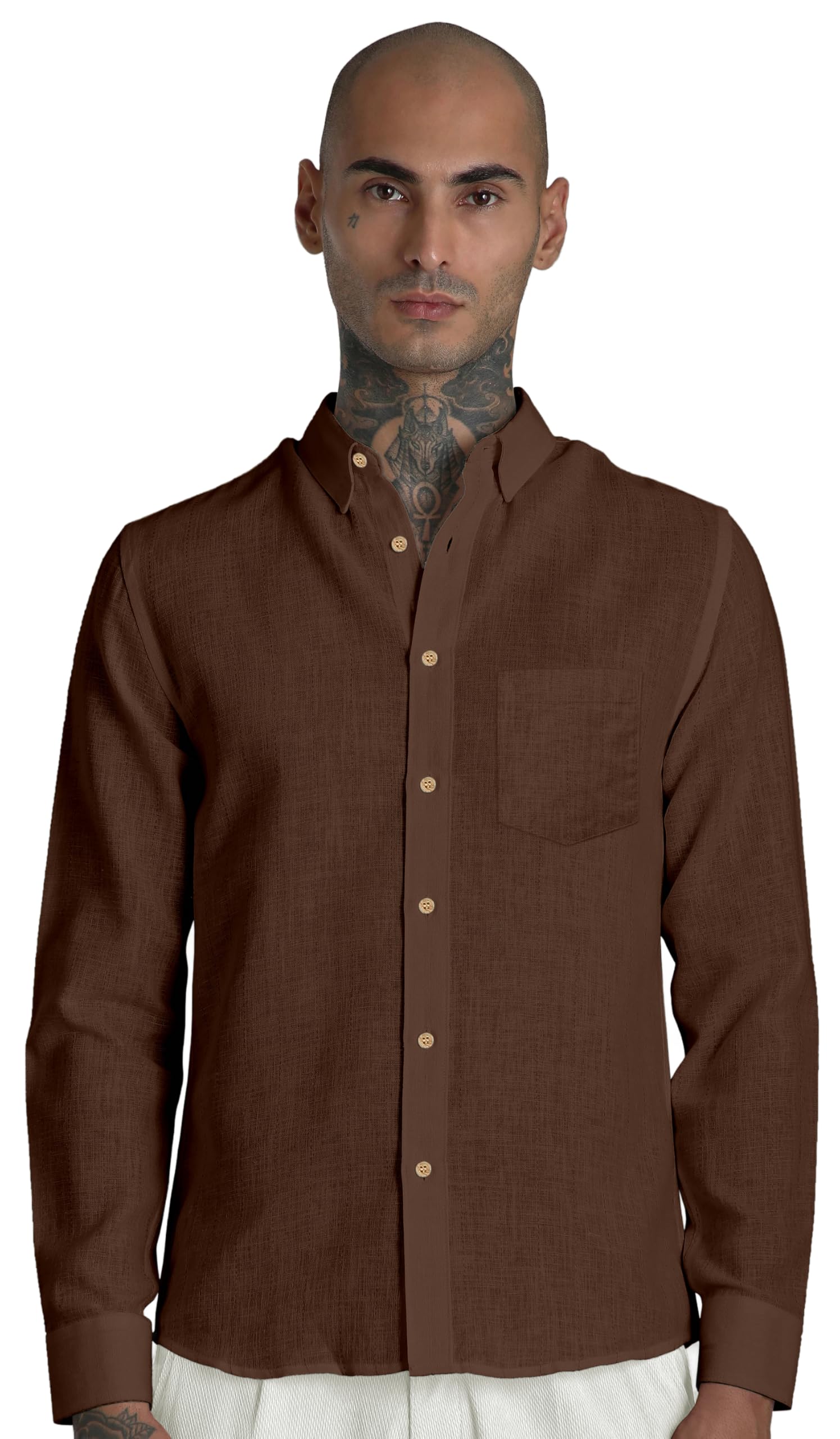 nexaflair Men's Formal Shirts|| Linen Cotton Plain Shirts for Men|| Stylish Full/Long Sleeves Cotton Shirt for Men||Regular Fit Shirt-picture-35