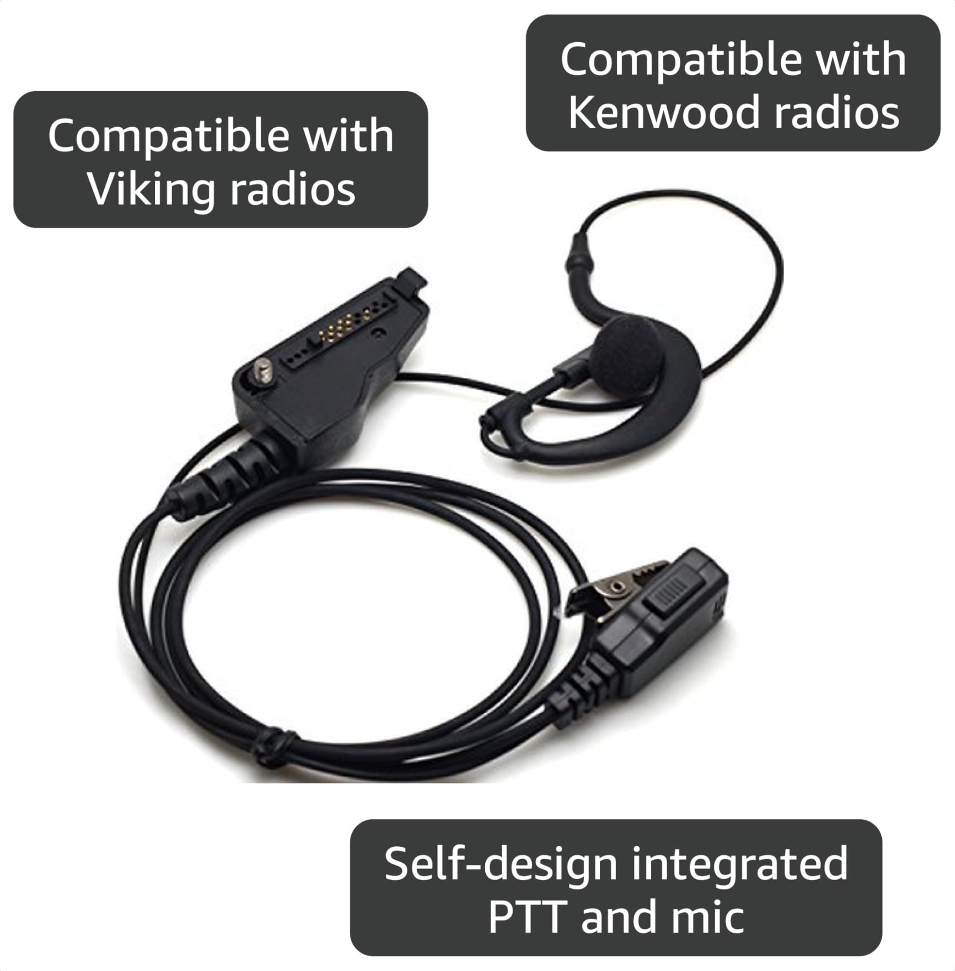 Amazon.com: Kymate G-Shape Ear Earpiece Headset with PTT Button