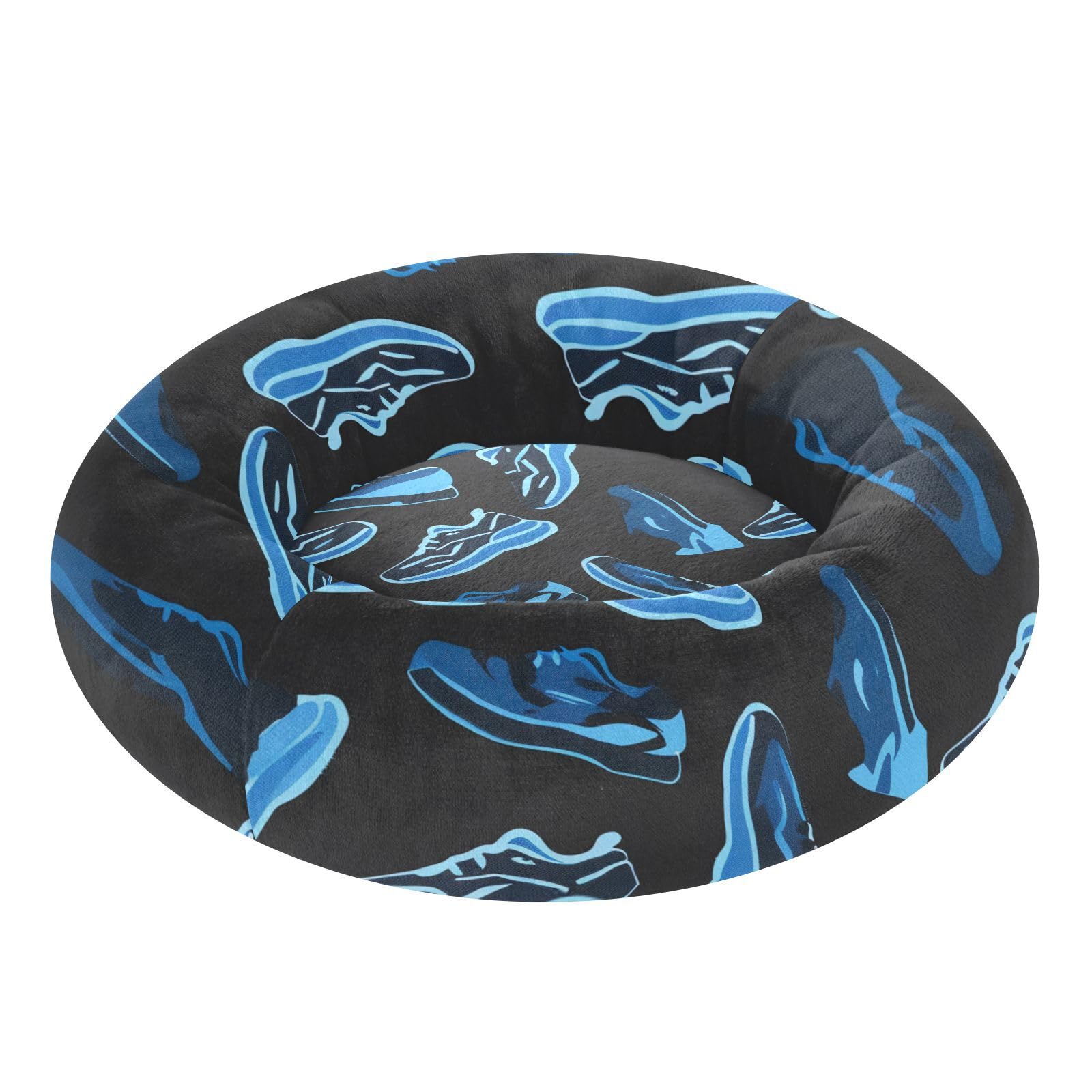 Lit pour chien contre le froid, panier bleu taille S doux et lavable