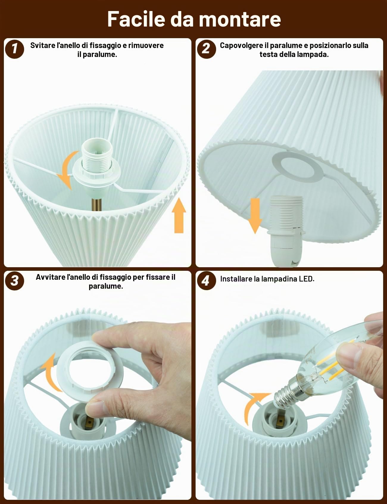 HSLighting Lampada da Comodino: 31.5cm Lampada da Tavolo Touch Dimmable Control Moderna Lampada da Tavolo a LED con Lampadine la Lettura Soggiorno Stanza dei Bambini Paralume in Tessuto per da Letto