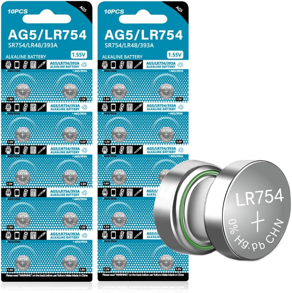 (20) AG5 393 LR754 SR754 Alkaline Battery Button Cell by