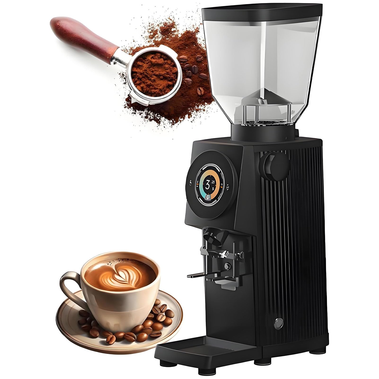 Molinillo de café automático Comercial, Molinillo para Espresso, finura Ajustable, Velocidad de 7-10 g/s, con Cuerpo de aleación de Aluminio.