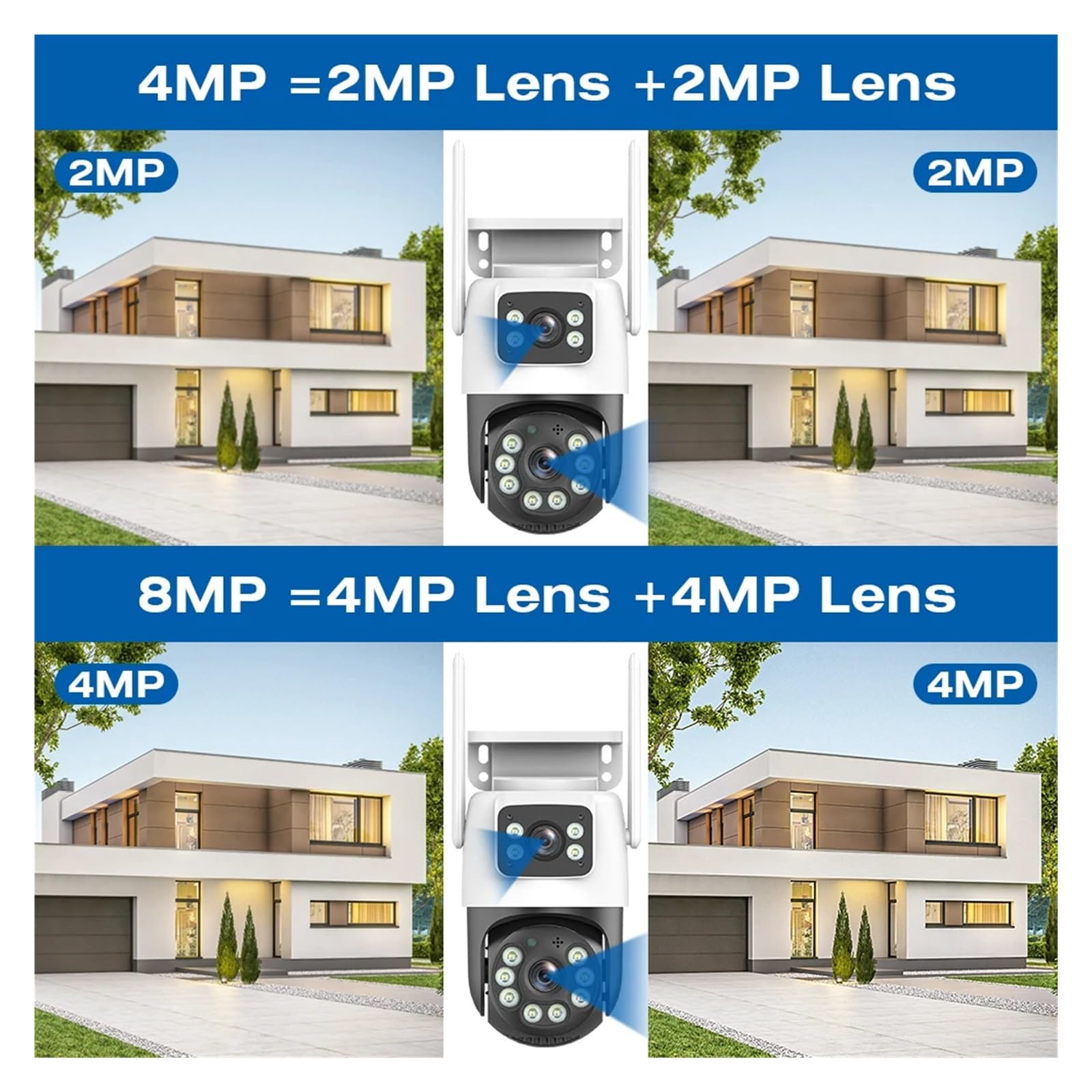 Telecamera esterna WiFi PTZ a doppio obiettivo 4K da 8 MP